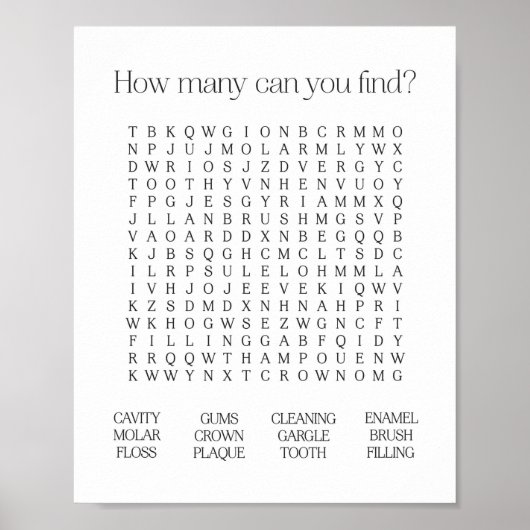 Poster Recherche par mot dentaire (Devant)