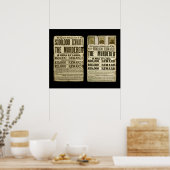 Poster Recherché/Récompense Duo : Booth, Surratt,  (Cuisine)