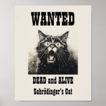 Poster Recherché Vintage amusant Schrödinger's Cat