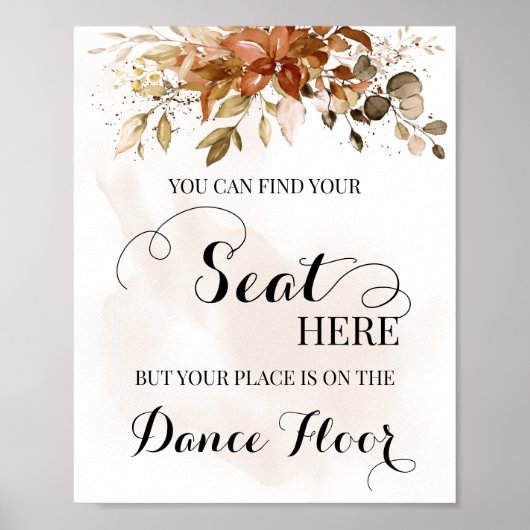 Poster Rechercher votre siège Mariage de automne d'automn (Devant)