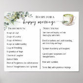 Poster Recipe for a Happy Marriage Greenery Matcha (Devant)