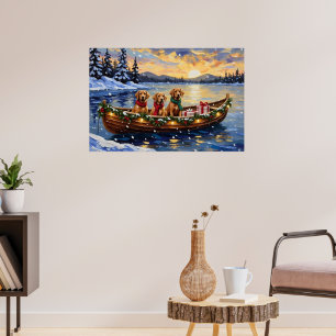Poster Récipient de la baie de Chesapeake Noël Bateau Fêt