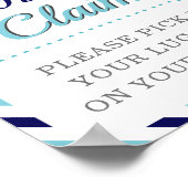 Poster Réclamation de bagages bleu marine Table de faveur (Coin)