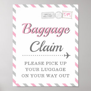 Poster Réclamation des bagages Voyage Avion Faveur de fêt
