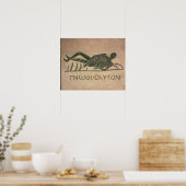 Poster Reclining skeleton with the caption 'Know (Cuisine)