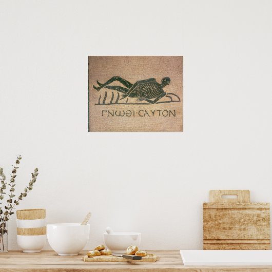 Poster Reclining skeleton with the caption 'Know (Cuisine)