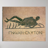 Poster Reclining skeleton with the caption 'Know (Devant)