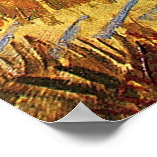 Poster Récolte à La Crau (van Gogh) (Coin)