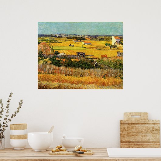 Poster Récolte à La Crau - van Gogh (Cuisine)