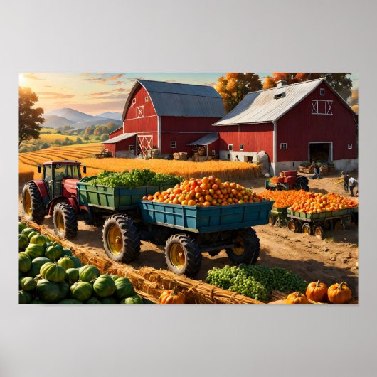 Poster Récolte à la ferme (Devant)