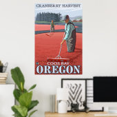 Poster Récolte de canneberges - Coos Bay, Oregon (Bureau à domicile)