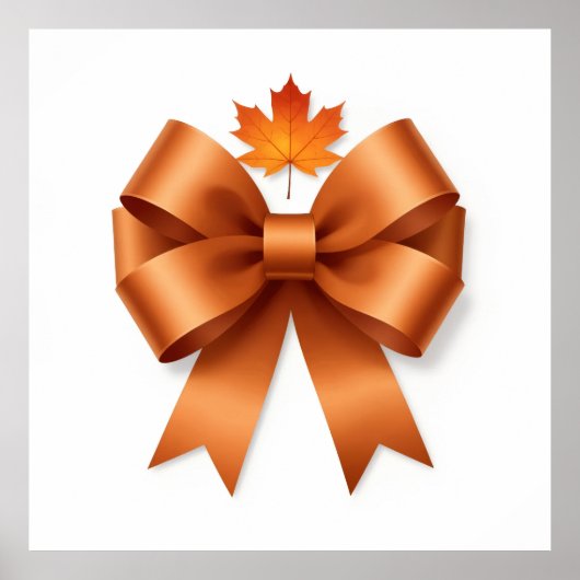 Poster Récolte de Maple Doré Nœud Décoratif de Luxe Illus (Devant)