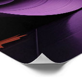Poster Récolte dorée design luxe léopard violet automne (Coin)