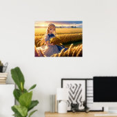 Poster Récolte du matin : Champs d'Anime (Bureau à domicile)