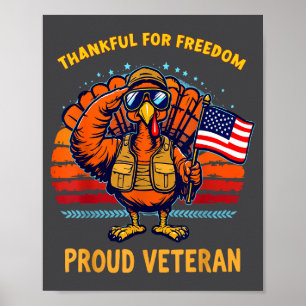 Poster Reconnaissant pour Dom Fier Vétéran Patriotique Ac