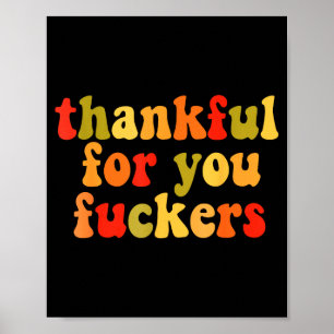 Poster Reconnaissant pour vous Forers Thanksgiving Joyeux