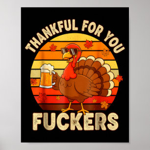 Poster Reconnaissant pour vous Forers Thanksgiving Joyeux