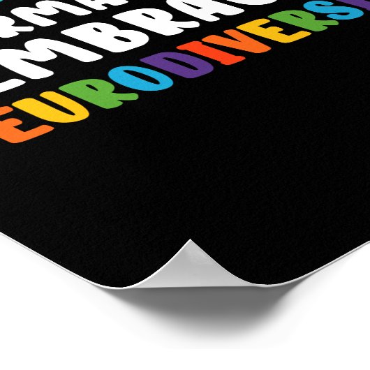 Poster Reconnaître la normalisation Embrasser la neurodiv (Coin)