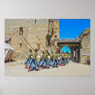 Poster Reconstitution de manœuvres militaires du 16e sièc