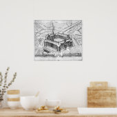 Poster Reconstruction de l'abbaye de Theleme (Cuisine)