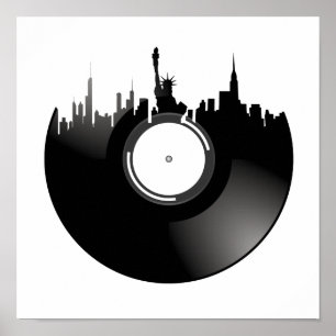 Poster Record de vinyle de New York
