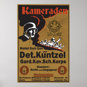 Poster Récréation allemande Kameraden de l'affiche WW1