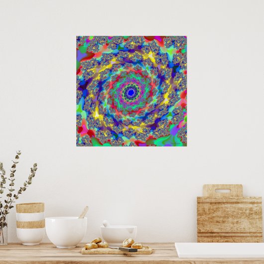 Poster Recréation colorée de l'univers (Cuisine)