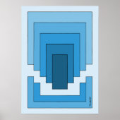 Poster Rectangle Abstrait en bleu (Devant)