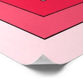 Poster Rectangle Abstrait en rouge (Coin)