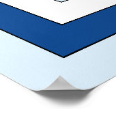 Poster Rectangle Abstrait en rouge, blanc et bleu (Coin)