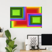 Poster Rectangle arc-en-ciel (Bureau à domicile)