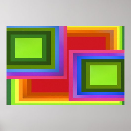 Poster Rectangle arc-en-ciel (Devant)