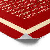 Poster Rectangle Or 囍 Mariage Chinois Rouge Plan de Table (Coin)