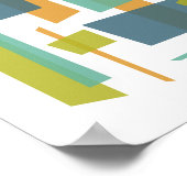 Poster Rectangles Abstraits Transparents Vert Orange Bleu (Coin)