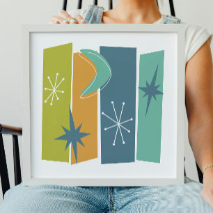 Poster Rectangles Atomiques Boomerang Starburst Milieu de