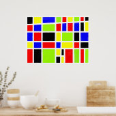 Poster Rectangles colorées (peinture à l'huile numérique) (Cuisine)