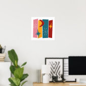 Poster Rectangles de l'ère atomique Boomerang Starburst M (Bureau à domicile)