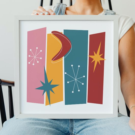 Poster Rectangles de l'ère atomique Boomerang Starburst M