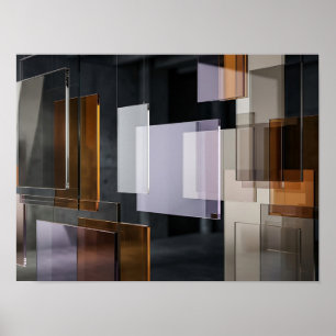 Poster Rectangles de verre translucide superposés sur un