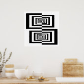 Poster Rectangles géométriques Abstraites modernes en noi (Cuisine)