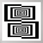 Poster Rectangles géométriques Abstraites modernes en noi (Devant)