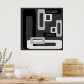 Poster Rectangles stylisées Gris/Noir/Blanc (Cuisine)
