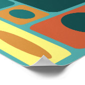 Poster Rectangles turquoise modernes du milieu du siècle (Coin)