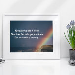 Poster Récupération de la toxicomanie inspirée Arc-en-cie<br><div class="desc">La reprise est comme une tempête. Ne laisse pas la pluie te descendre. L'arc-en-ciel arrive. Une affiche motivante de guérison de la toxicomanie cite avec une belle image d'arc-en-ciel inspirante.</div>