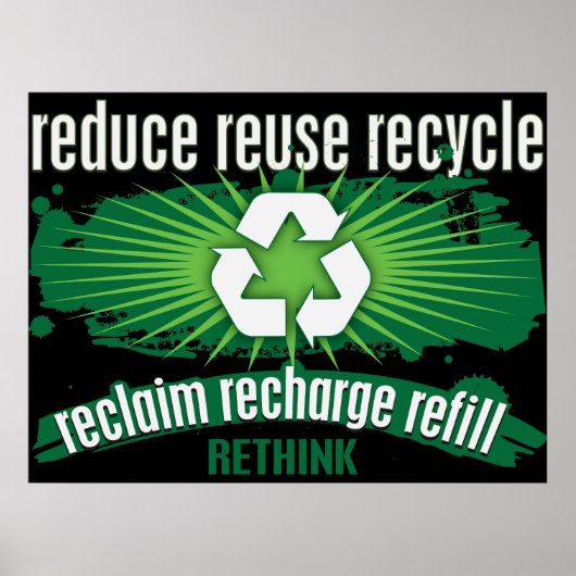 Poster Récupérer, recharger et recycler (Devant)