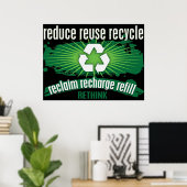 Poster Récupérer, recharger et recycler (Bureau à domicile)