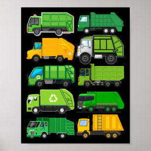 Poster Recyclage Garge Camion Anniversaires de enfants Ca