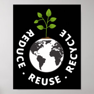 Poster Recyclage Jour des terres Cadeau Environnement Réd
