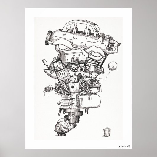 Poster Recycle (1970) vintage illustré (Devant)