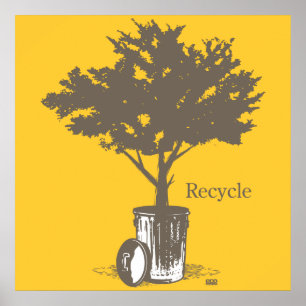 Poster recyclen bomen